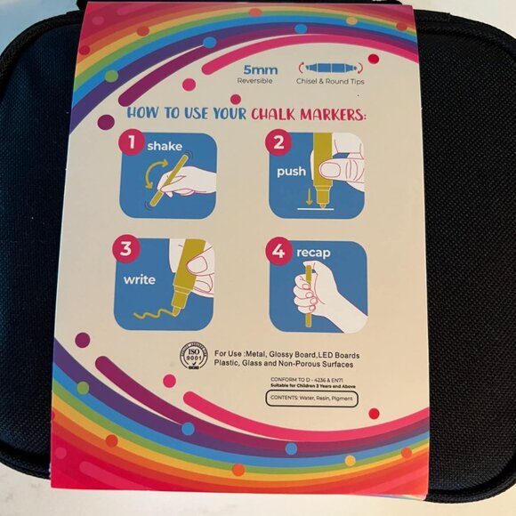 16‎ Vibrant Chalk Markers with Case - Picture 13 of 13